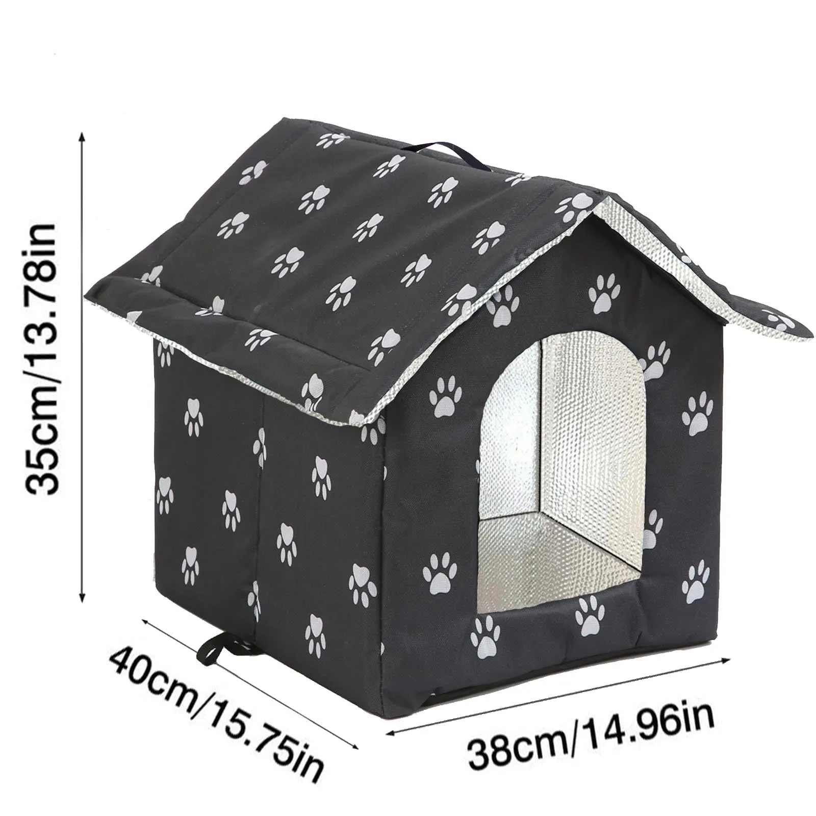 Casetta per Gatti per Esterni, Casetta per Gatti, Impermeabile, Cuccia Gatto Esterno Inverno con Tenda Timovibile - immagine 6