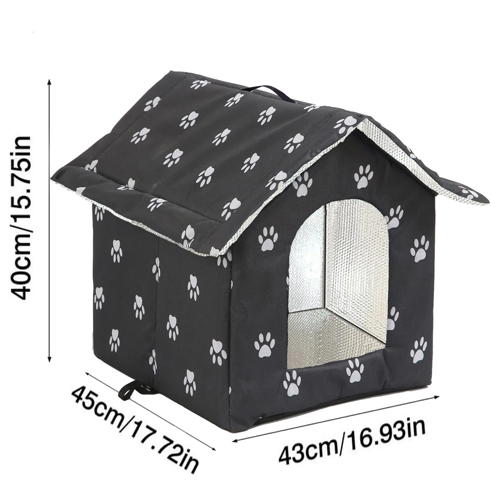 Casetta per Gatti per Esterni, Casetta per Gatti, Impermeabile, Cuccia Gatto Esterno Inverno con Tenda Timovibile - immagine 6