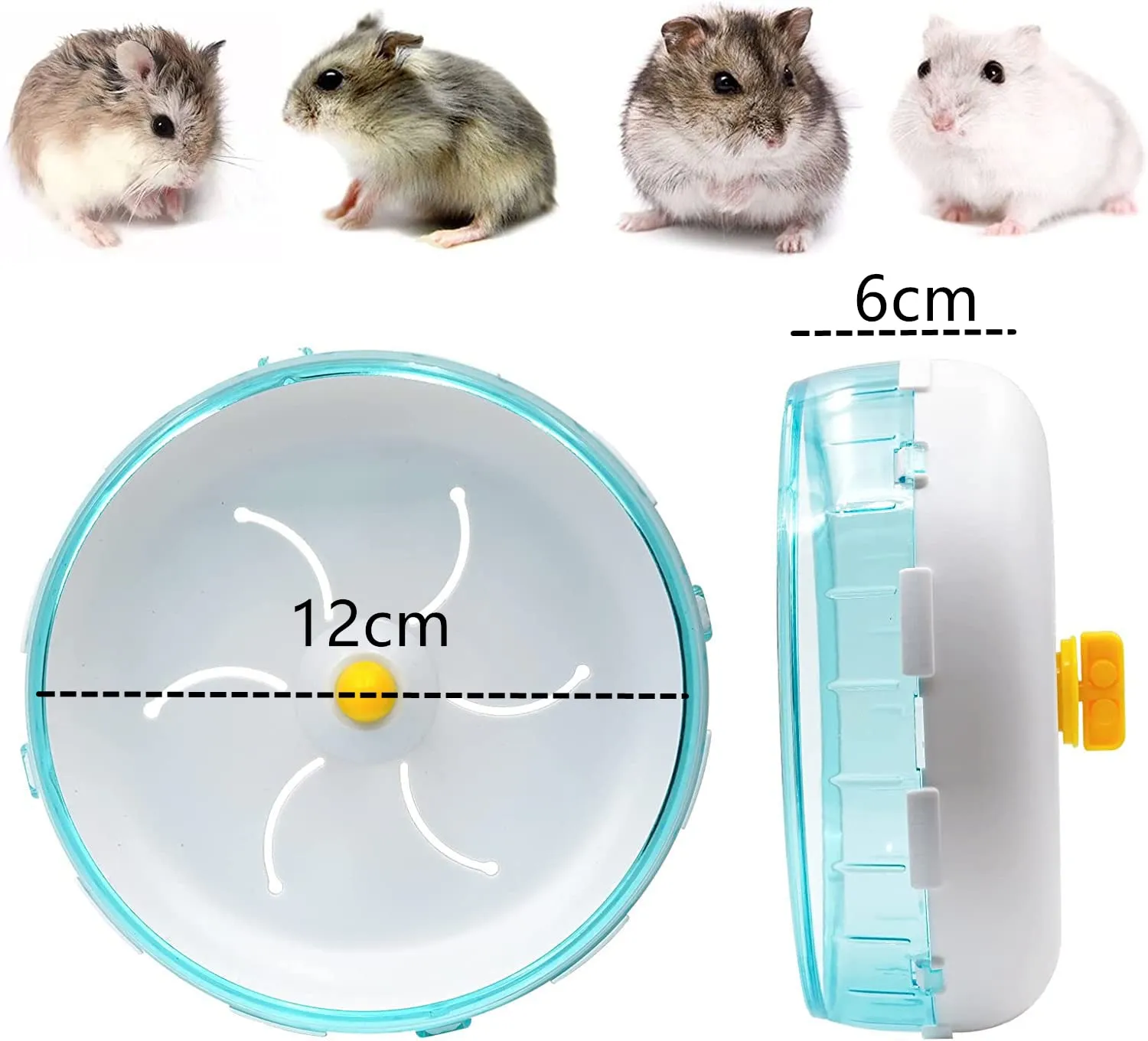 Norhogo 1 Pezzi Super Silenziosa Ruota Criceto, Acrilica Ruota Corsa, 12cm - immagine 2