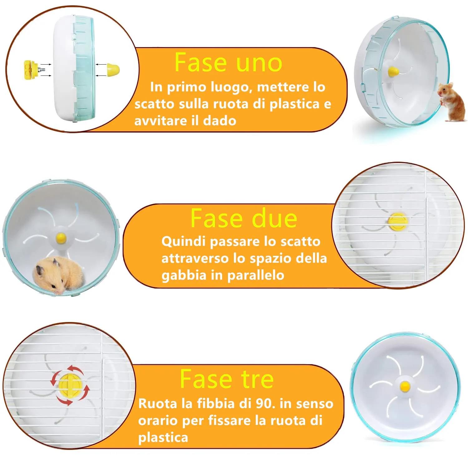 Norhogo 1 Pezzi Super Silenziosa Ruota Criceto, Acrilica Ruota Corsa, 12cm - immagine 3