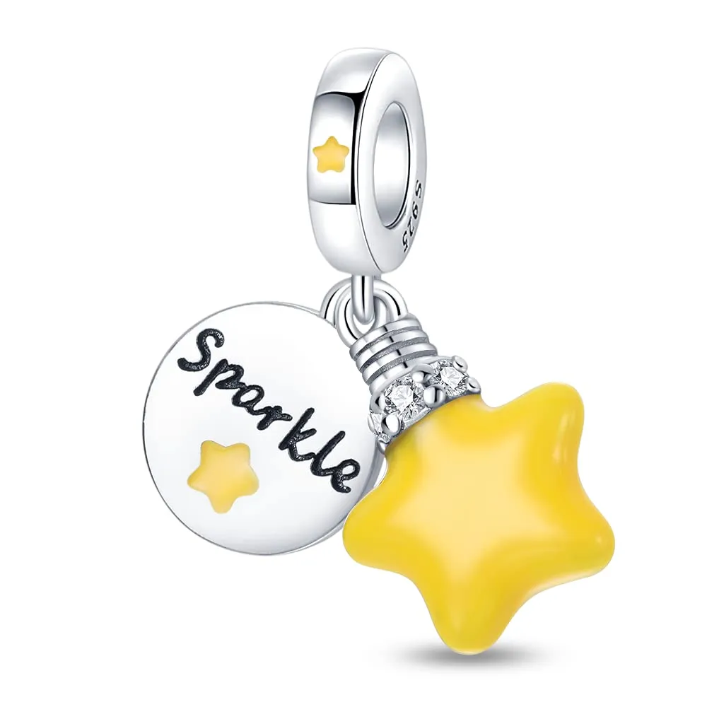 LNQOBU Ciondolo Lucciola Scintillante Charm Glow in the dark Charm Argento Sterling 925 Per Bracciali e Collan - immagine 1