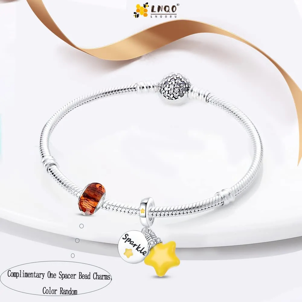 LNQOBU Ciondolo Lucciola Scintillante Charm Glow in the dark Charm Argento Sterling 925 Per Bracciali e Collan - immagine 4