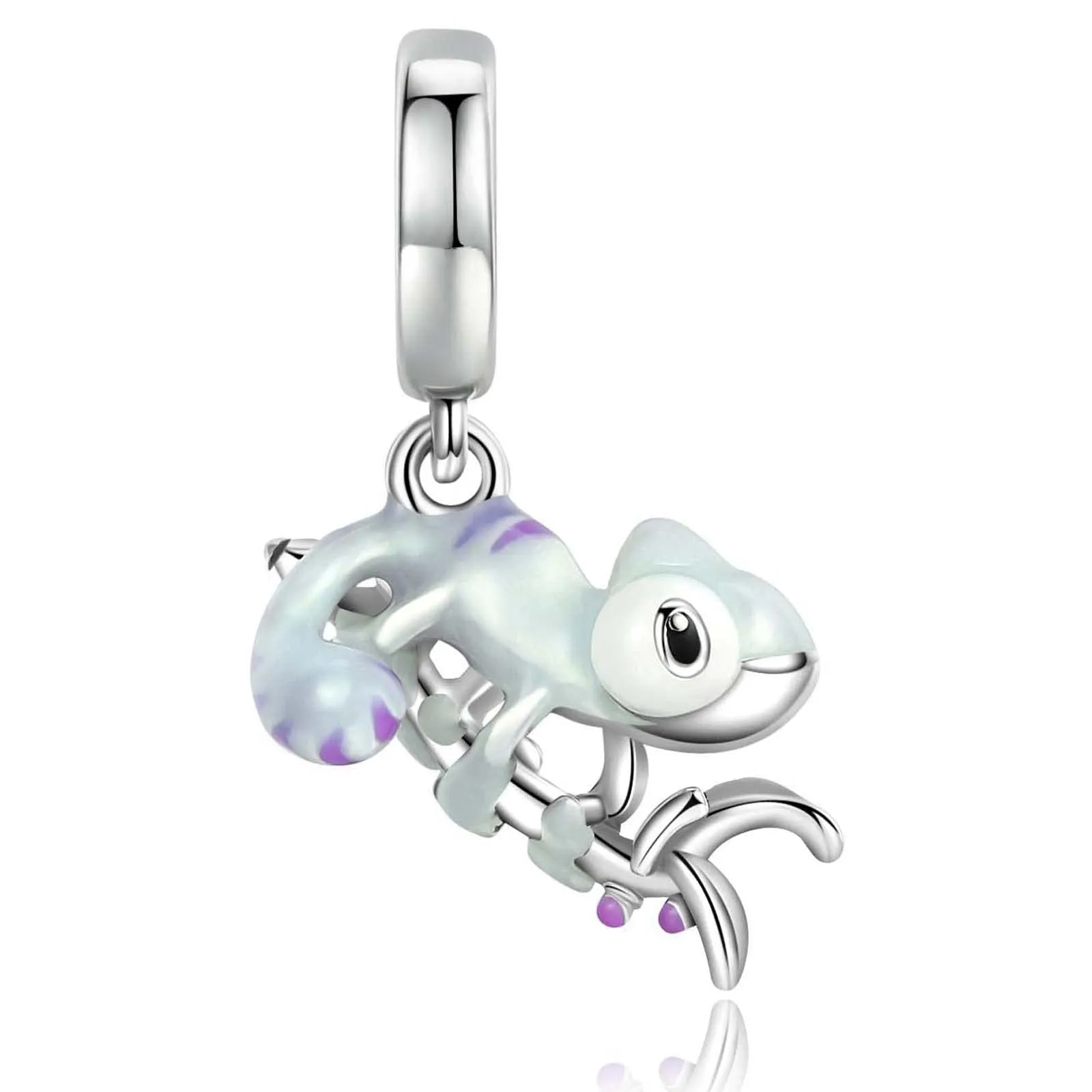LNQOBU Ciondolo camaleonte Charm Donna Argento Sterling 925 Bead Charm da Donna per Bracciali e Collane - immagine 2