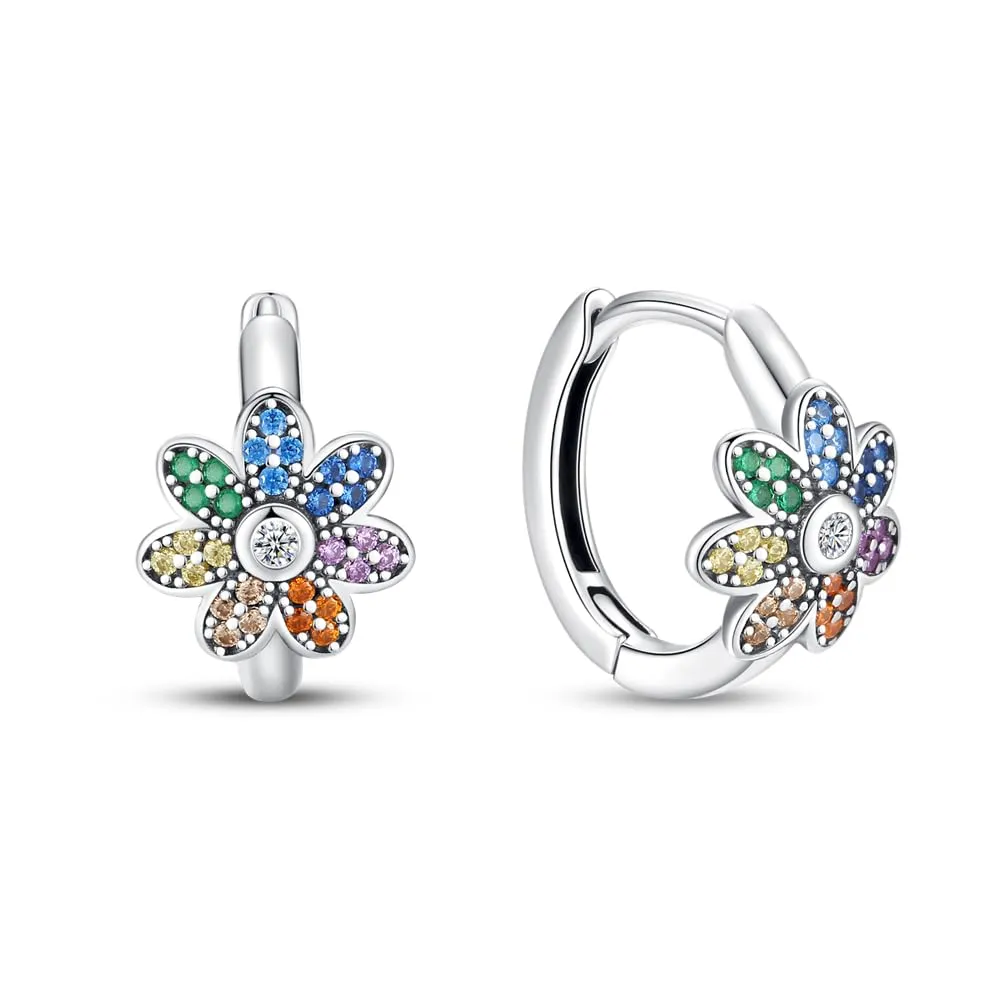 QIKAOLA S925 Orecchini in argento da donna Orecchini a cerchio ipoallergenici Orecchini Huggie con zirconia cubica - immagine 1