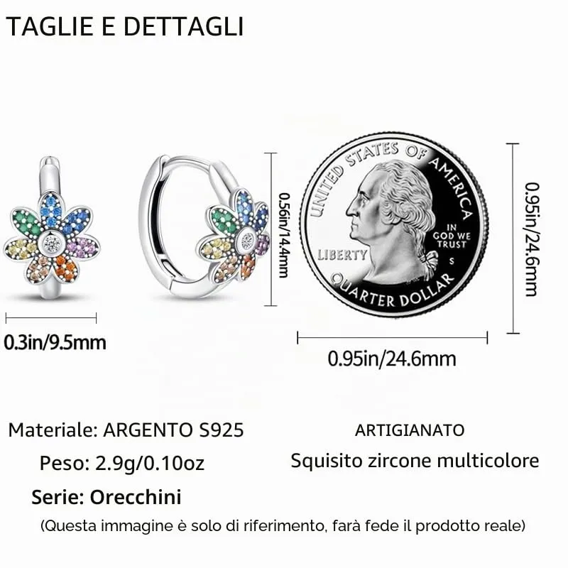 QIKAOLA S925 Orecchini in argento da donna Orecchini a cerchio ipoallergenici Orecchini Huggie con zirconia cubica - immagine 3