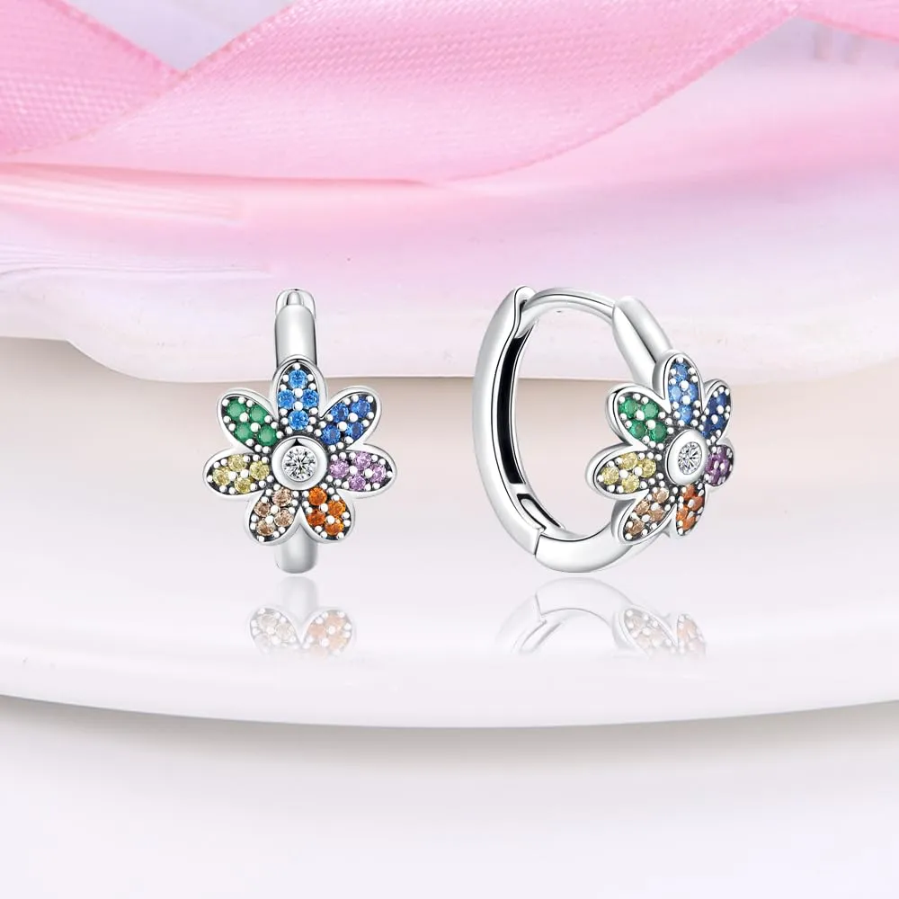 QIKAOLA S925 Orecchini in argento da donna Orecchini a cerchio ipoallergenici Orecchini Huggie con zirconia cubica - immagine 5