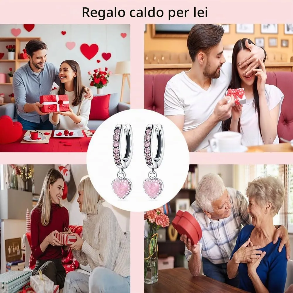 QIKAOLA S925 Orecchini in argento da donna Orecchini a cerchio ipoallergenici Orecchini Huggie con zirconia cubica - immagine 7