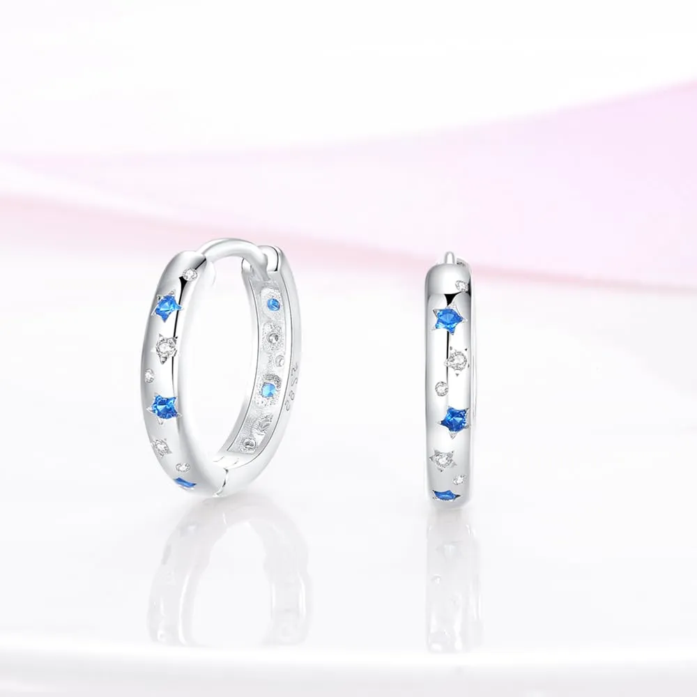 QIKAOLA S925 Orecchini in argento da donna Orecchini a cerchio ipoallergenici Orecchini Huggie con zirconia cubica - immagine 5