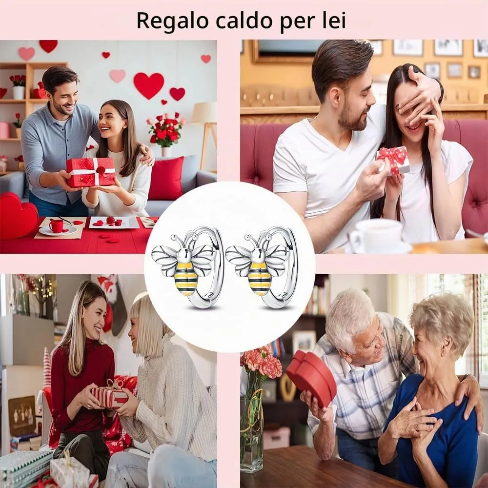 QIKAOLA S925 Orecchini in argento da donna Orecchini a cerchio ipoallergenici Orecchini Huggie con zirconia cubica - immagine 6