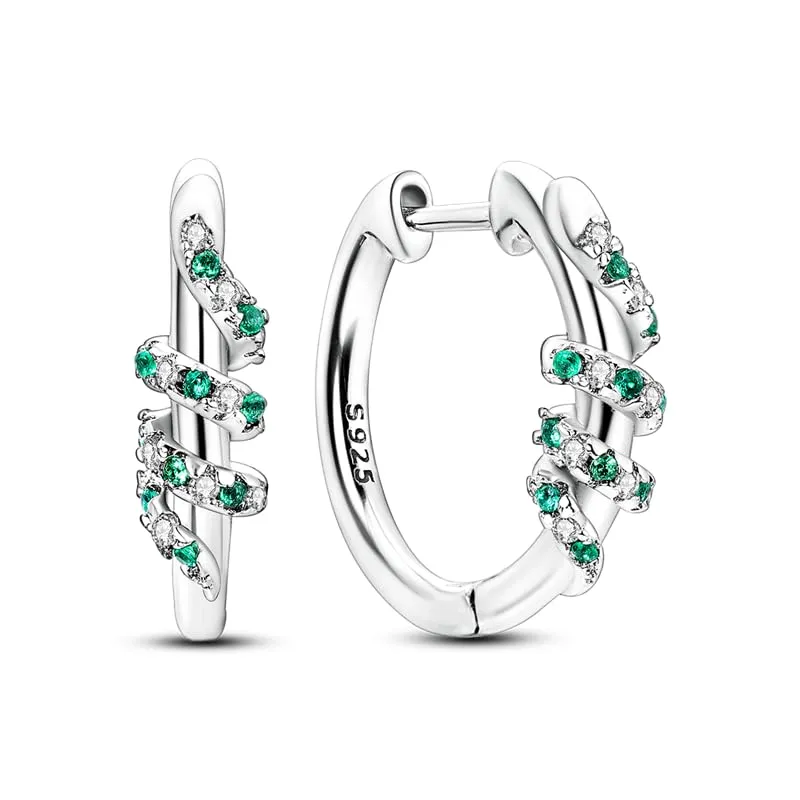 QIKAOLA S925 Orecchini in argento da donna Orecchini a cerchio ipoallergenici Orecchini Huggie con zirconia cubica - immagine 1
