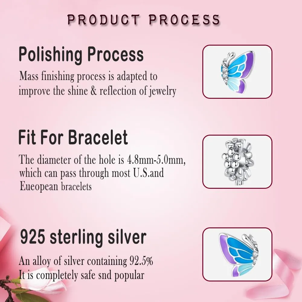 LNQOBU Ciondolo Lucciola Scintillante Glow in the Dark Charm Camaleonte Argento Sterling 925 Per Bracciali e Collane - immagine 5