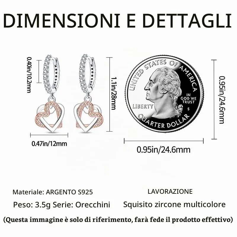 QIKAOLA S925 Orecchini in argento da donna Orecchini a cerchio ipoallergenici Orecchini Huggie con zirconia cubica - immagine 4