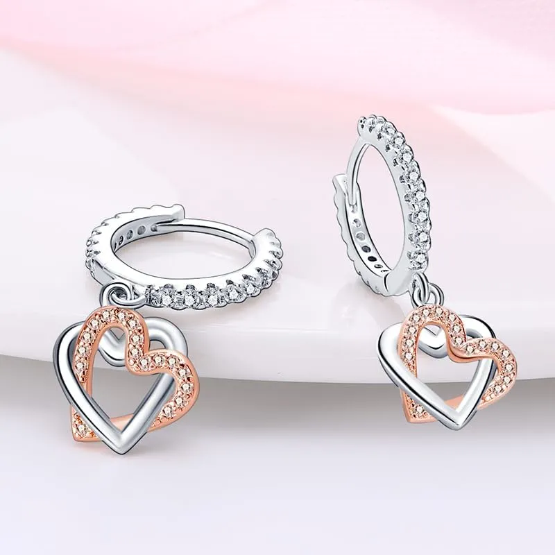 QIKAOLA S925 Orecchini in argento da donna Orecchini a cerchio ipoallergenici Orecchini Huggie con zirconia cubica - immagine 6