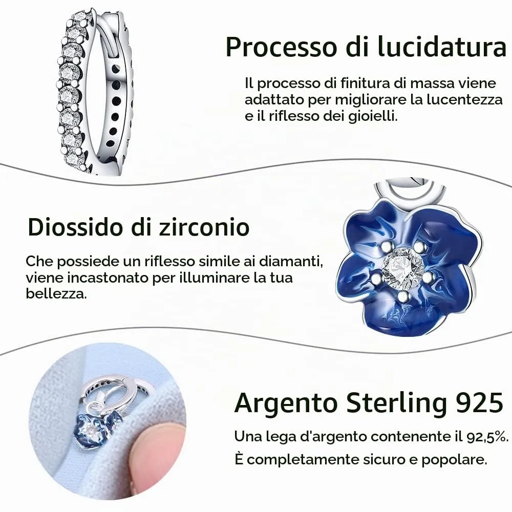 QIKAOLA S925 Orecchini in argento da donna Orecchini a cerchio ipoallergenici Orecchini Huggie con zirconia cubica - immagine 3