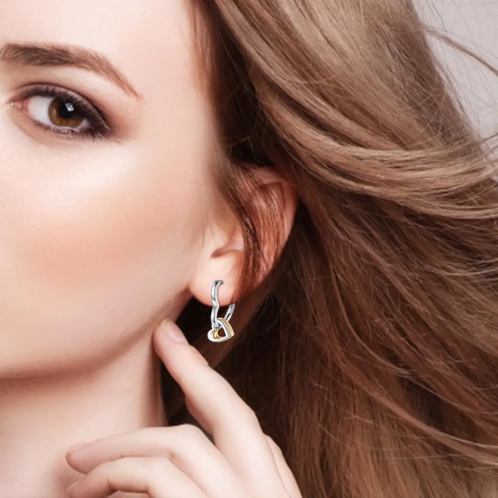 QIKAOLA S925 Orecchini in argento da donna Orecchini a cerchio ipoallergenici Orecchini Huggie con zirconia cubica - immagine 2