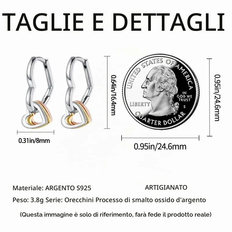 QIKAOLA S925 Orecchini in argento da donna Orecchini a cerchio ipoallergenici Orecchini Huggie con zirconia cubica - immagine 3