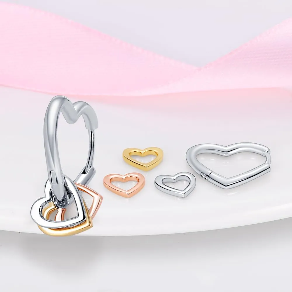 QIKAOLA S925 Orecchini in argento da donna Orecchini a cerchio ipoallergenici Orecchini Huggie con zirconia cubica - immagine 5