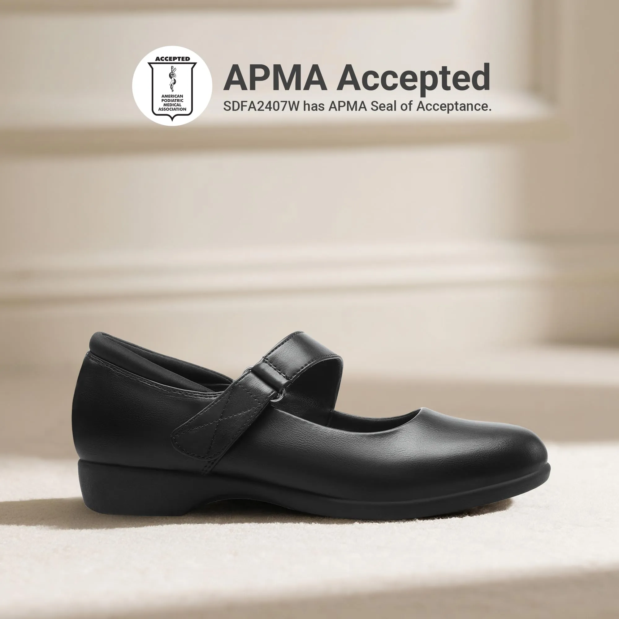 DREAM PAIRS Ballerine Donna Mary Jane,Nero,38 - immagine 3