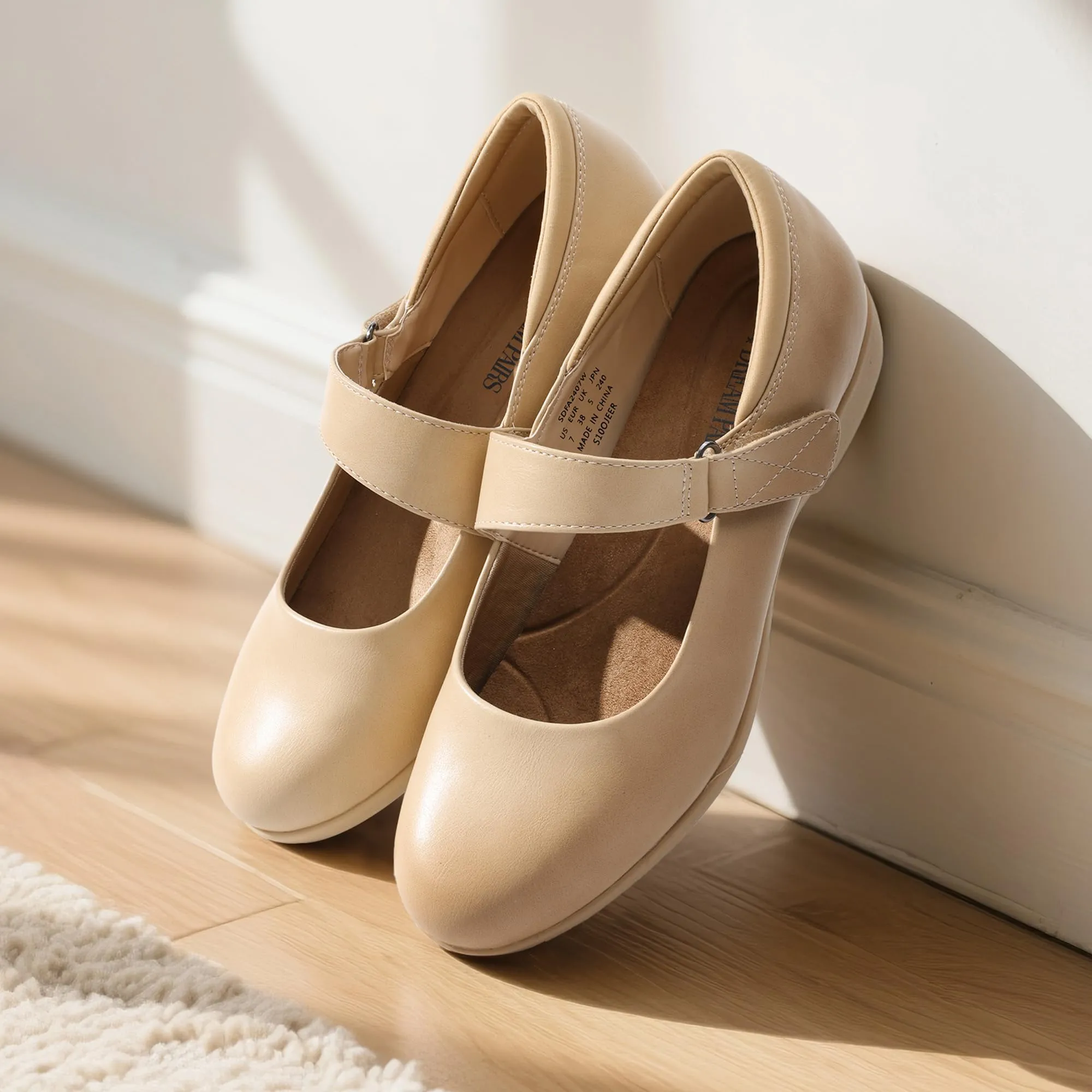 DREAM PAIRS Ballerine Donna Mary Jane,Nudo,41.5 - immagine 3