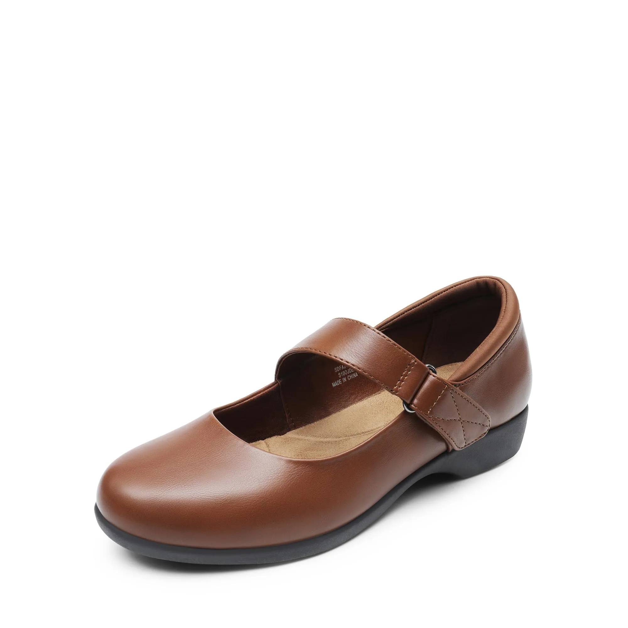 DREAM PAIRS Ballerine Donna Mary Jane,Marrone,38.5 - immagine 1