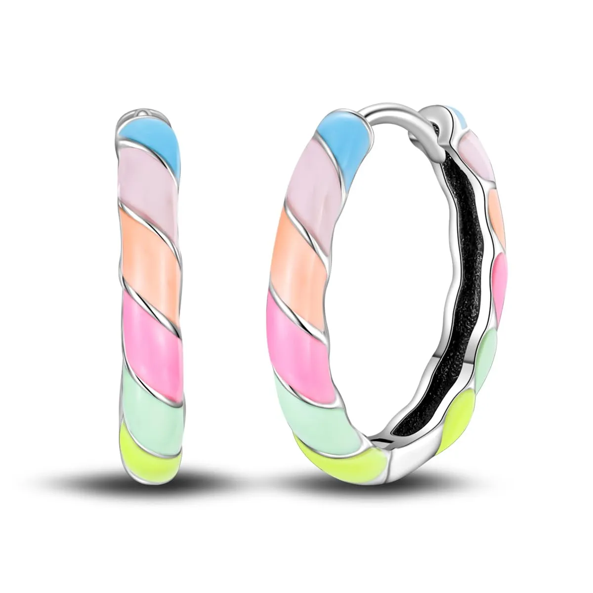 QIKAOLA S925 Orecchini in argento da donna Orecchini a cerchio ipoallergenici Orecchini Huggie con zirconia cubica - immagine 1