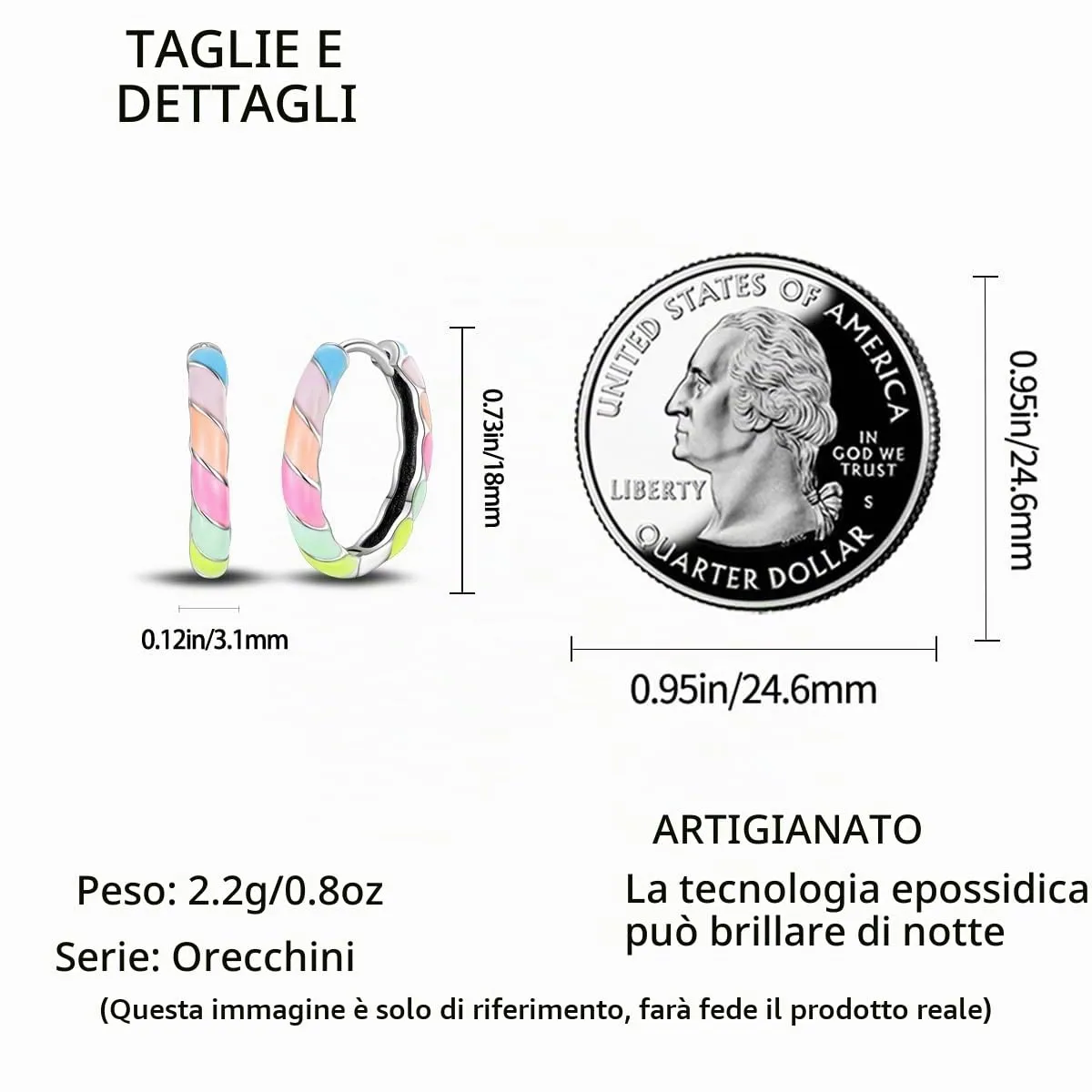 QIKAOLA S925 Orecchini in argento da donna Orecchini a cerchio ipoallergenici Orecchini Huggie con zirconia cubica - immagine 3