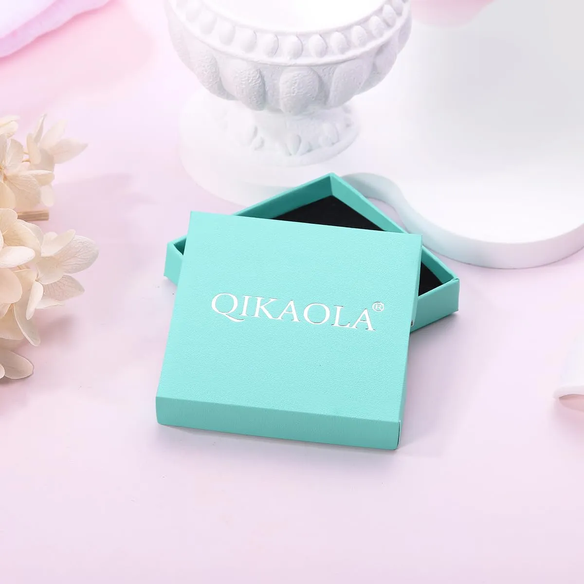 QIKAOLA S925 Orecchini in argento da donna Orecchini a cerchio ipoallergenici Orecchini Huggie con zirconia cubica - immagine 7