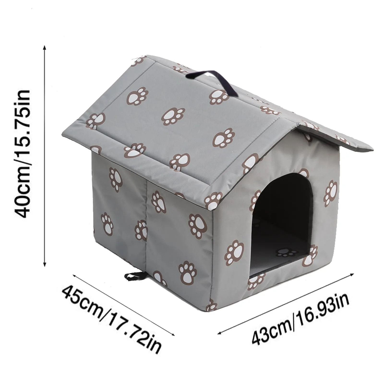 Casetta per Gatti per Esterni, Casetta per Gatti, Impermeabile, Cuccia Gatto Esterno Inverno con Tenda Timovibile - immagine 4