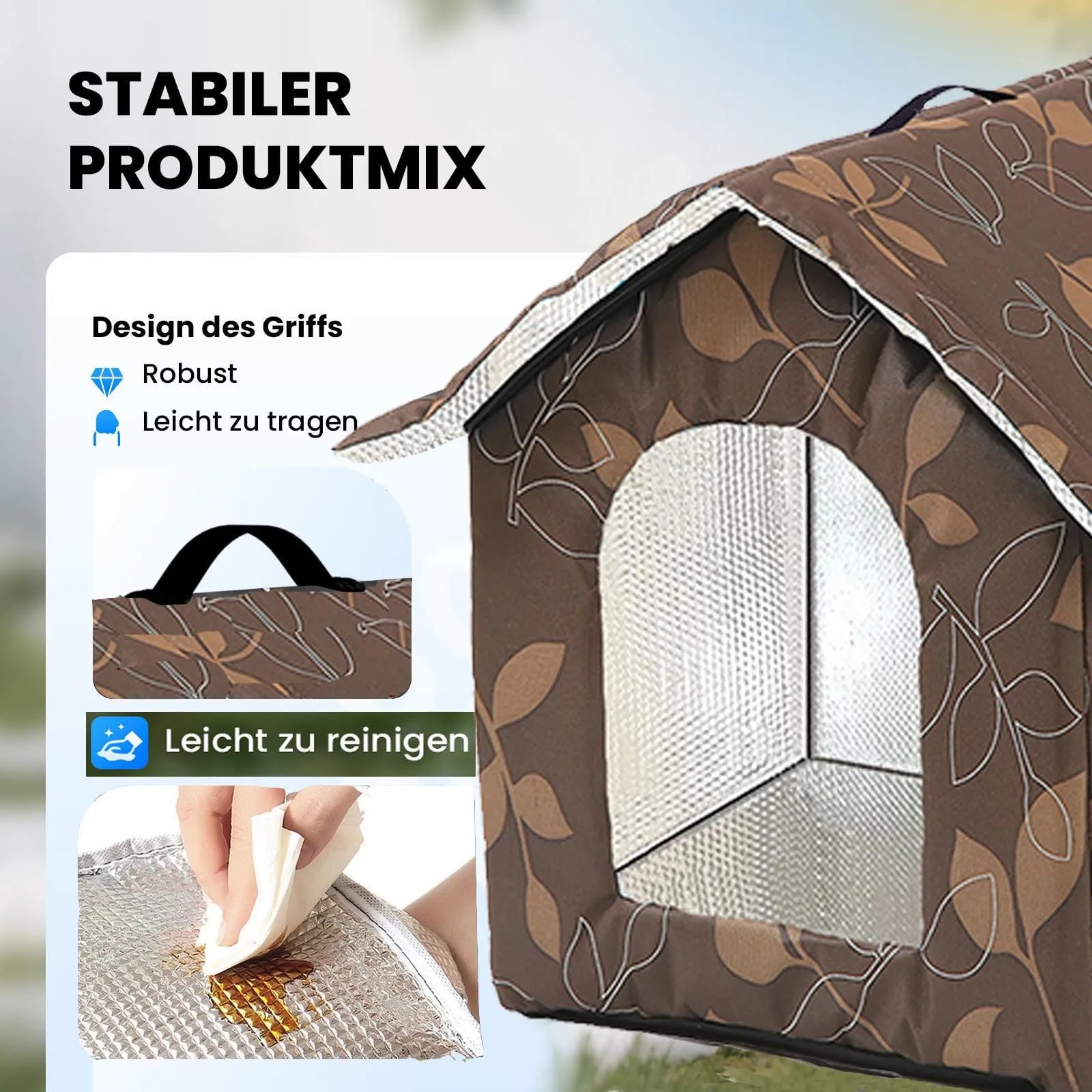 Casetta per Gatti per Esterni, Casetta per Gatti, Impermeabile, Cuccia Gatto Esterno Inverno con Tenda Timovibile - immagine 2