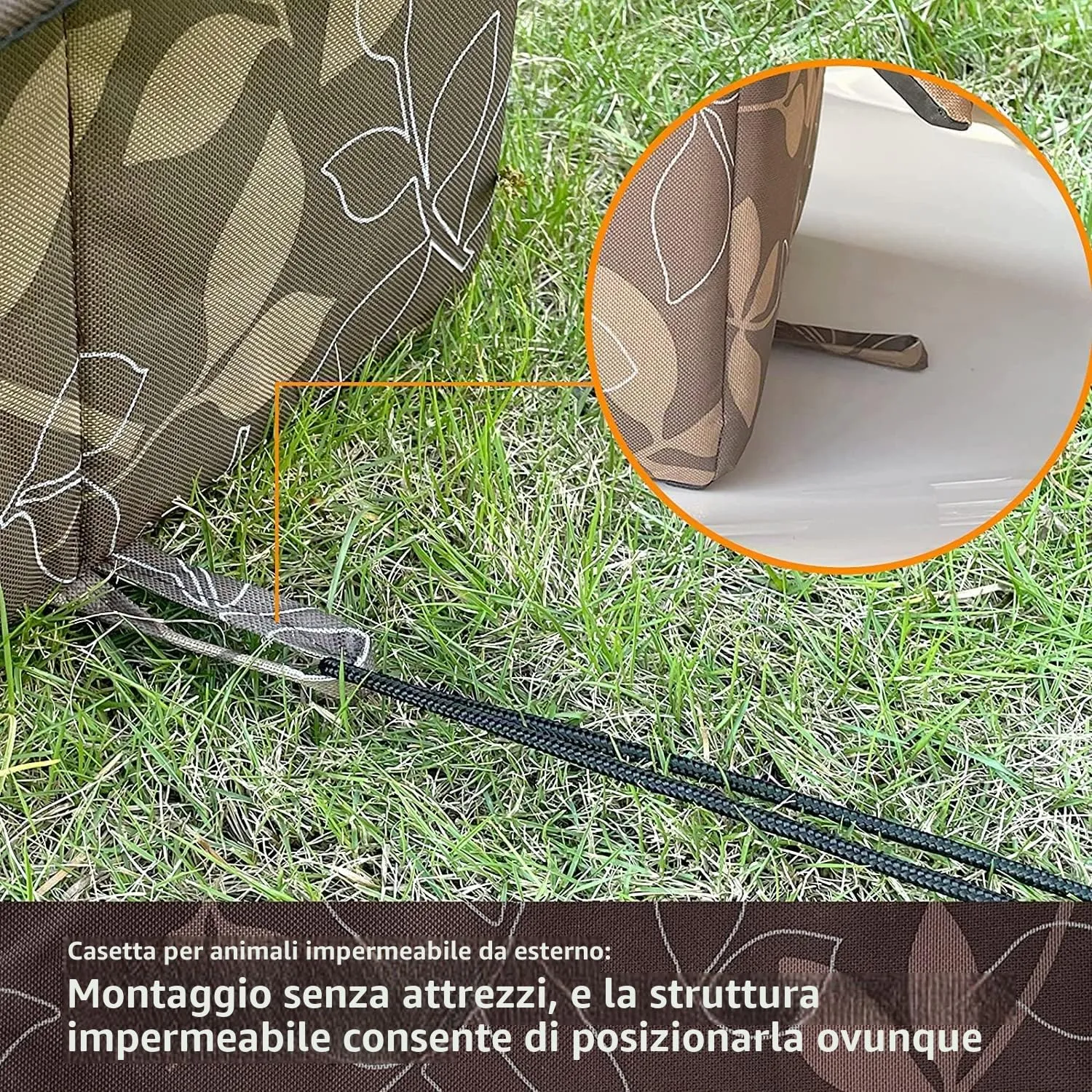 Casetta per Gatti per Esterni, Casetta per Gatti, Impermeabile, Cuccia Gatto Esterno Inverno con Tenda Timovibile - immagine 6