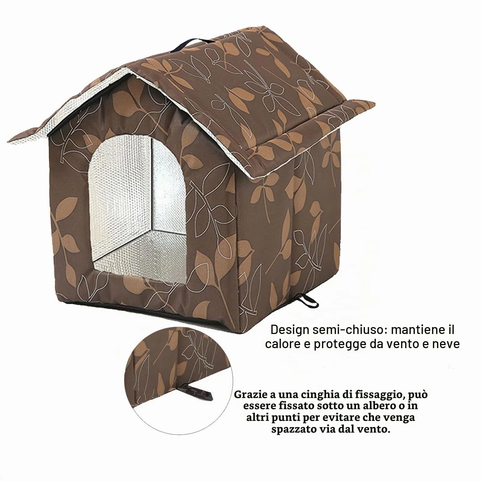 Casetta per Gatti per Esterni, Casetta per Gatti, Impermeabile, Cuccia Gatto Esterno Inverno con Tenda Timovibile - immagine 7