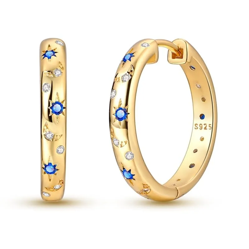 QIKAOLA S925 Orecchini in argento da donna Orecchini a cerchio ipoallergenici Orecchini Huggie con zirconia cubica - immagine 2