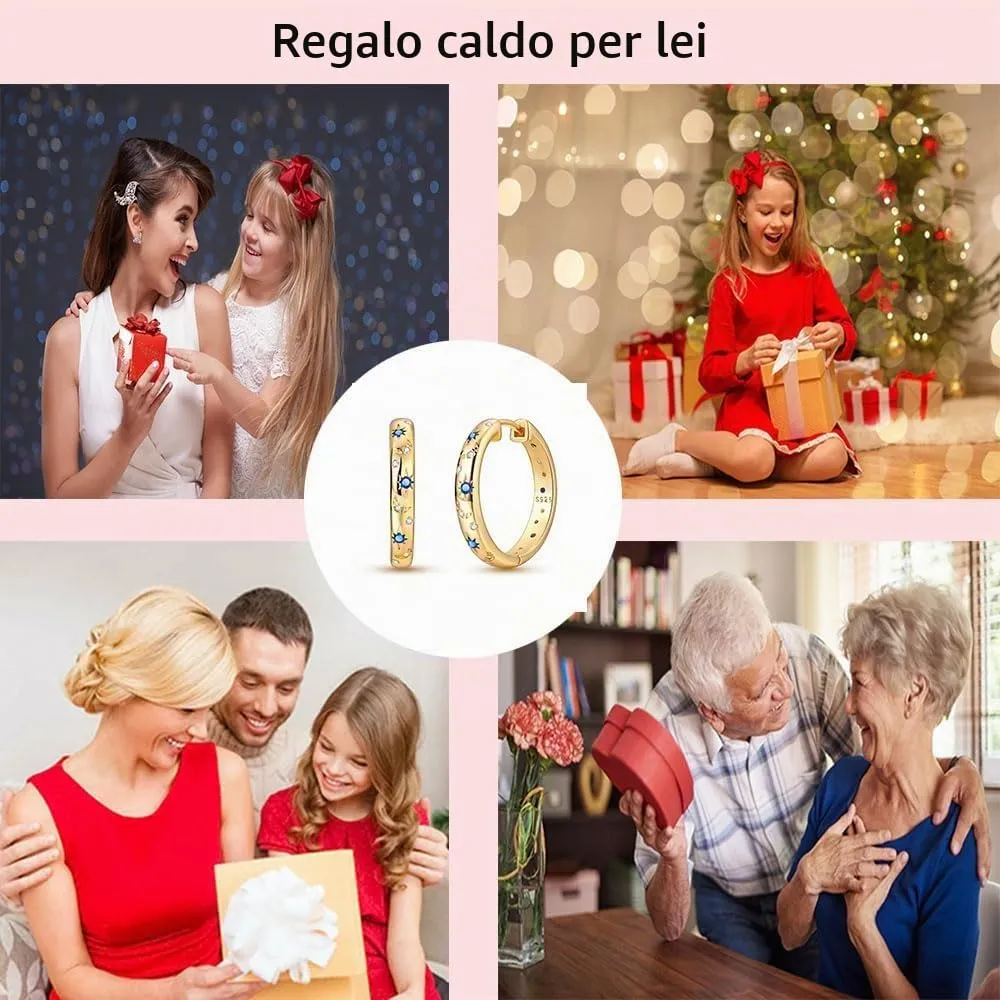 QIKAOLA S925 Orecchini in argento da donna Orecchini a cerchio ipoallergenici Orecchini Huggie con zirconia cubica - immagine 6
