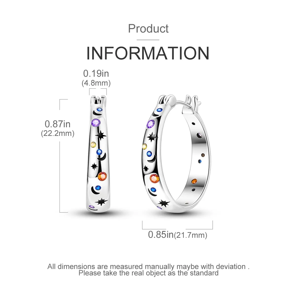 QIKAOLA S925 Orecchini in argento da donna ipoallergenici Huggie Orecchini - immagine 3