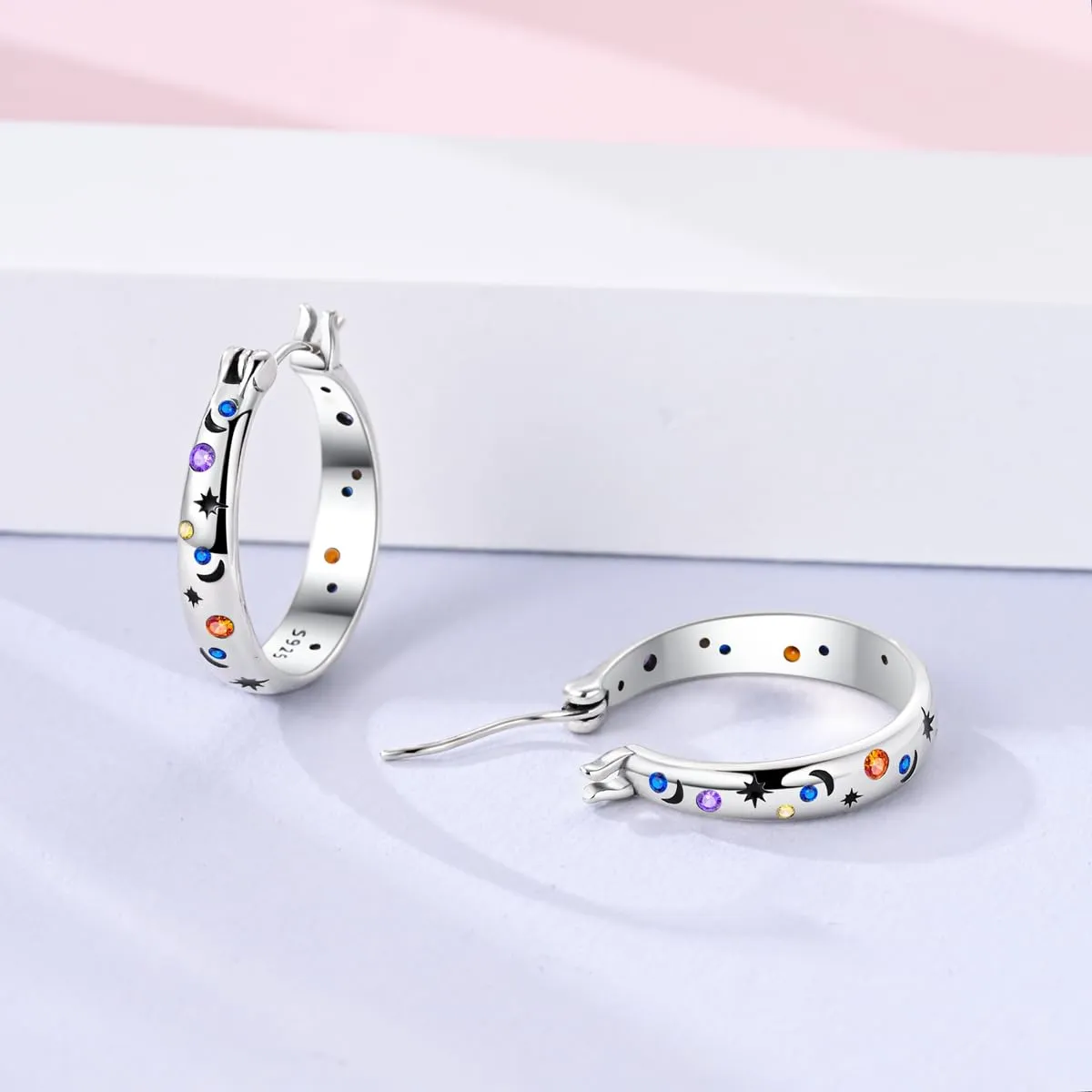 QIKAOLA S925 Orecchini in argento da donna ipoallergenici Huggie Orecchini - immagine 4