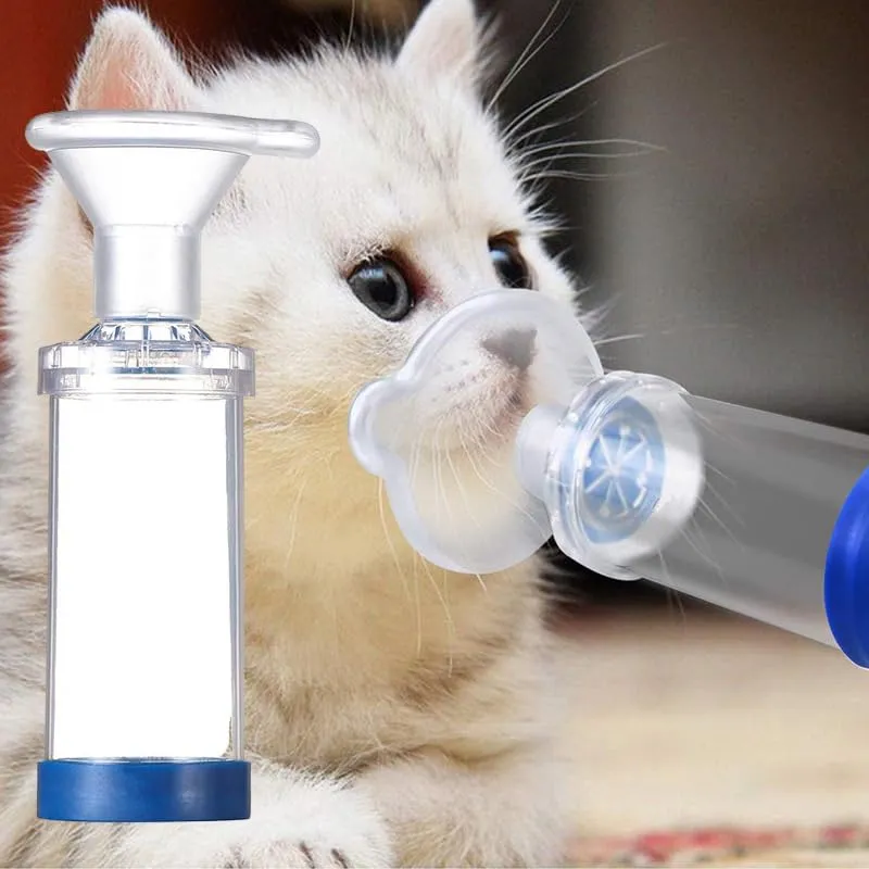 GOVNPJ Camera aerosol, distanziatore inalatore per Gatti o Cani per Animali Domestici, con Maschera, Aiuta Gli Animali Domestici a Respirare e dispensare farmaci - immagine 1