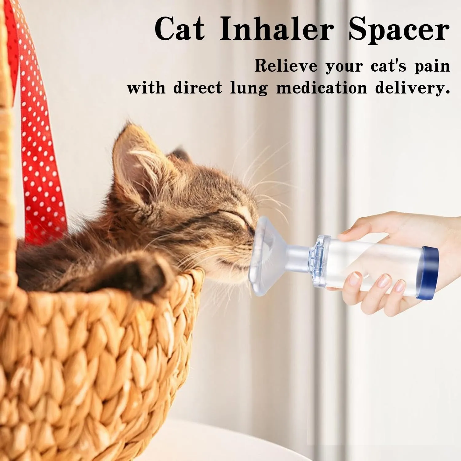 GOVNPJ Camera aerosol, distanziatore inalatore per Gatti o Cani per Animali Domestici, con Maschera, Aiuta Gli Animali Domestici a Respirare e dispensare farmaci - immagine 4