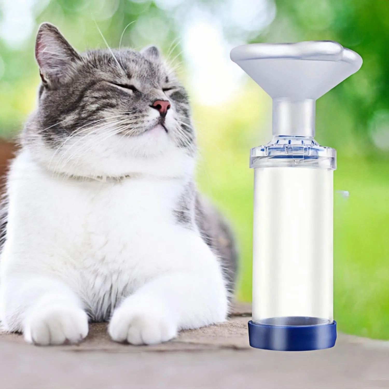 GOVNPJ Camera aerosol, distanziatore inalatore per Gatti o Cani per Animali Domestici, con Maschera, Aiuta Gli Animali Domestici a Respirare e dispensare farmaci - immagine 7