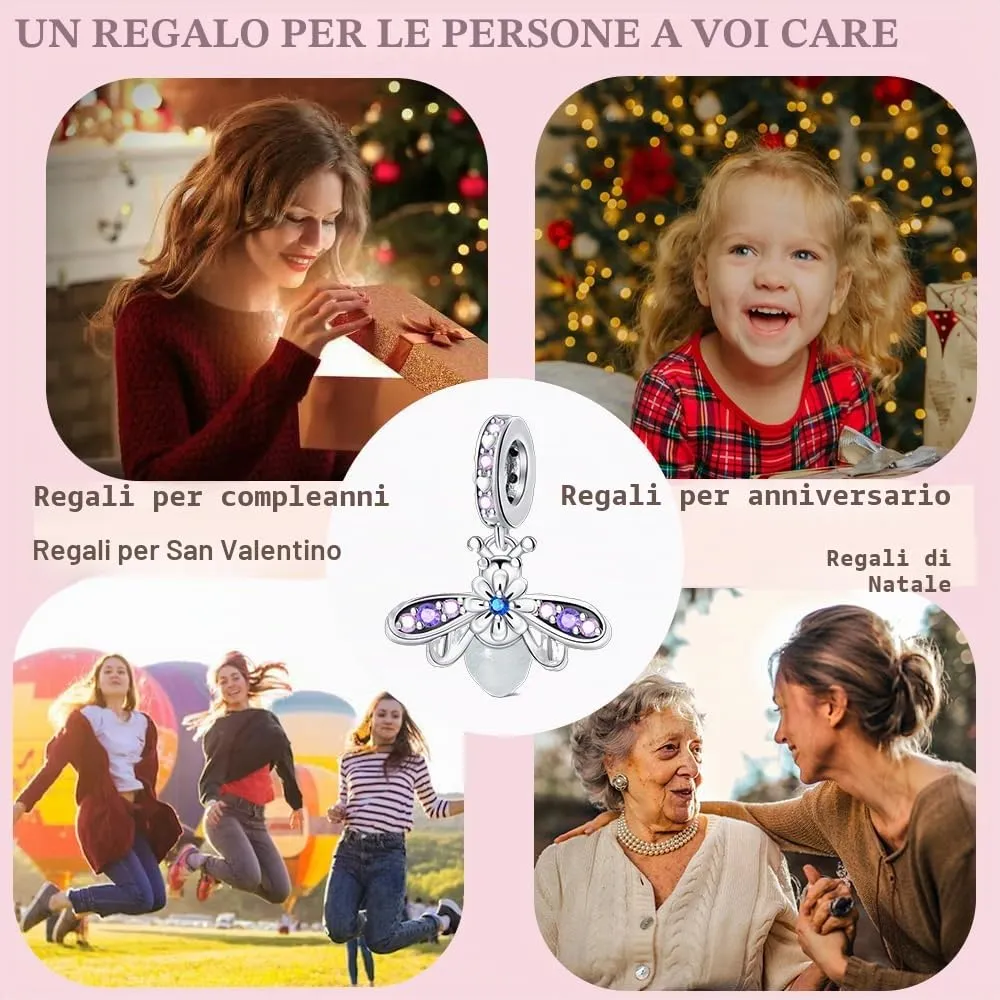 LNQOBU Charm Camaleón Sterling 925 Bead da Donna for Bracciali e Collane - immagine 5