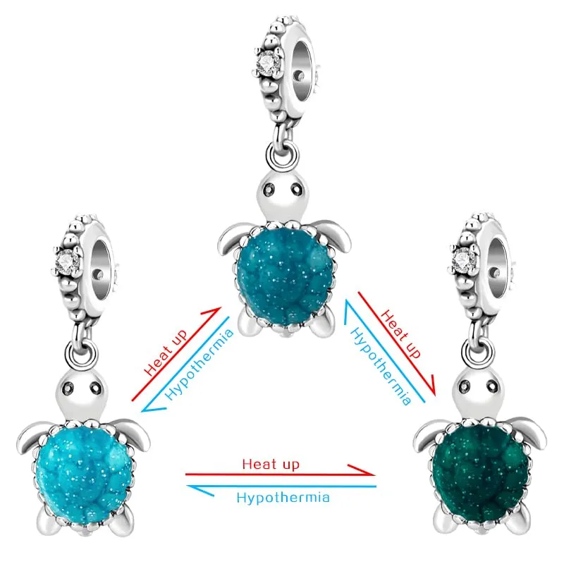 LNQOBU Ciondolo Lucciola Scintillante Glow in the Dark Camaleonte Charm Argento Sterling 925 Per Bracciali e Collane - immagine 2