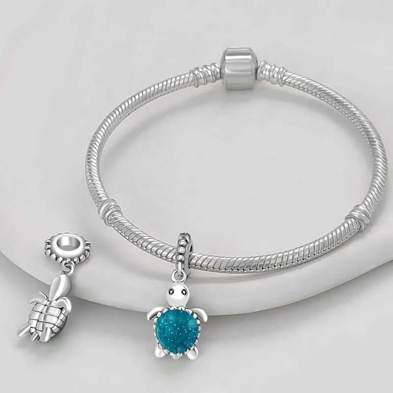 LNQOBU Ciondolo Lucciola Scintillante Glow in the Dark Camaleonte Charm Argento Sterling 925 Per Bracciali e Collane - immagine 4