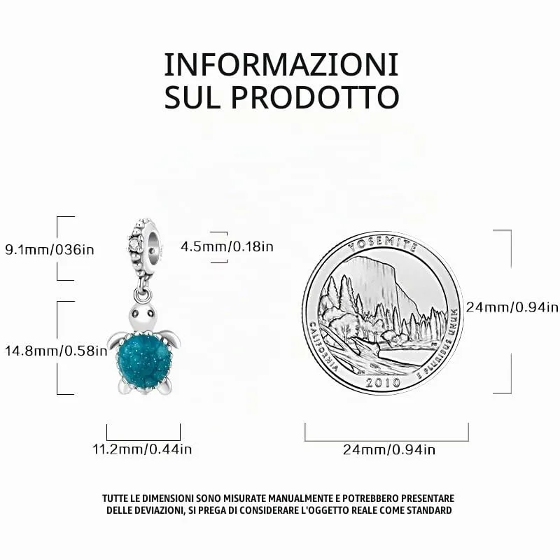 LNQOBU Ciondolo Lucciola Scintillante Glow in the Dark Camaleonte Charm Argento Sterling 925 Per Bracciali e Collane - immagine 6
