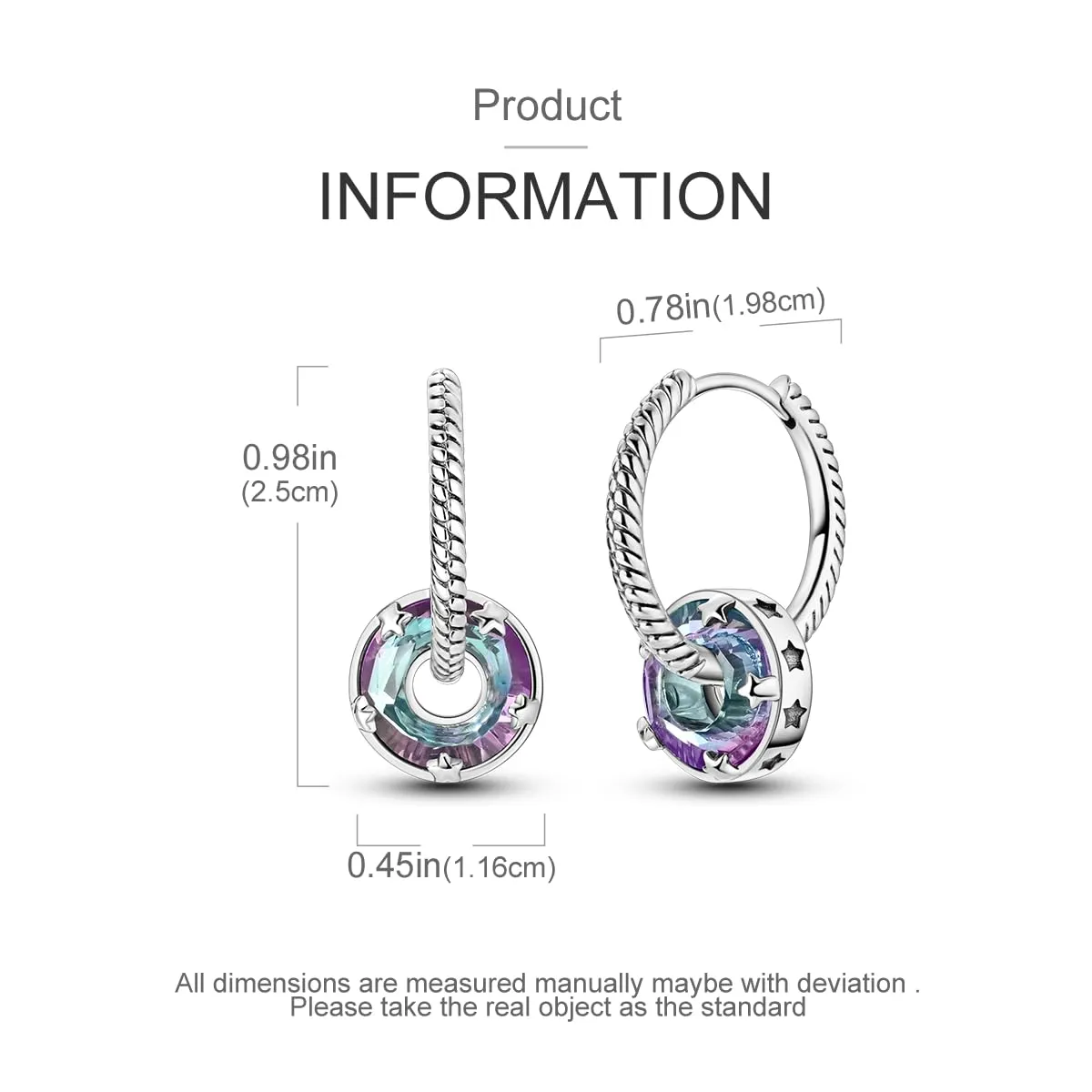 QIKAOLA S925 Orecchini in argento da donna Orecchini a cerchio ipoallergenici Orecchini Huggie con zirconia cubica - immagine 3