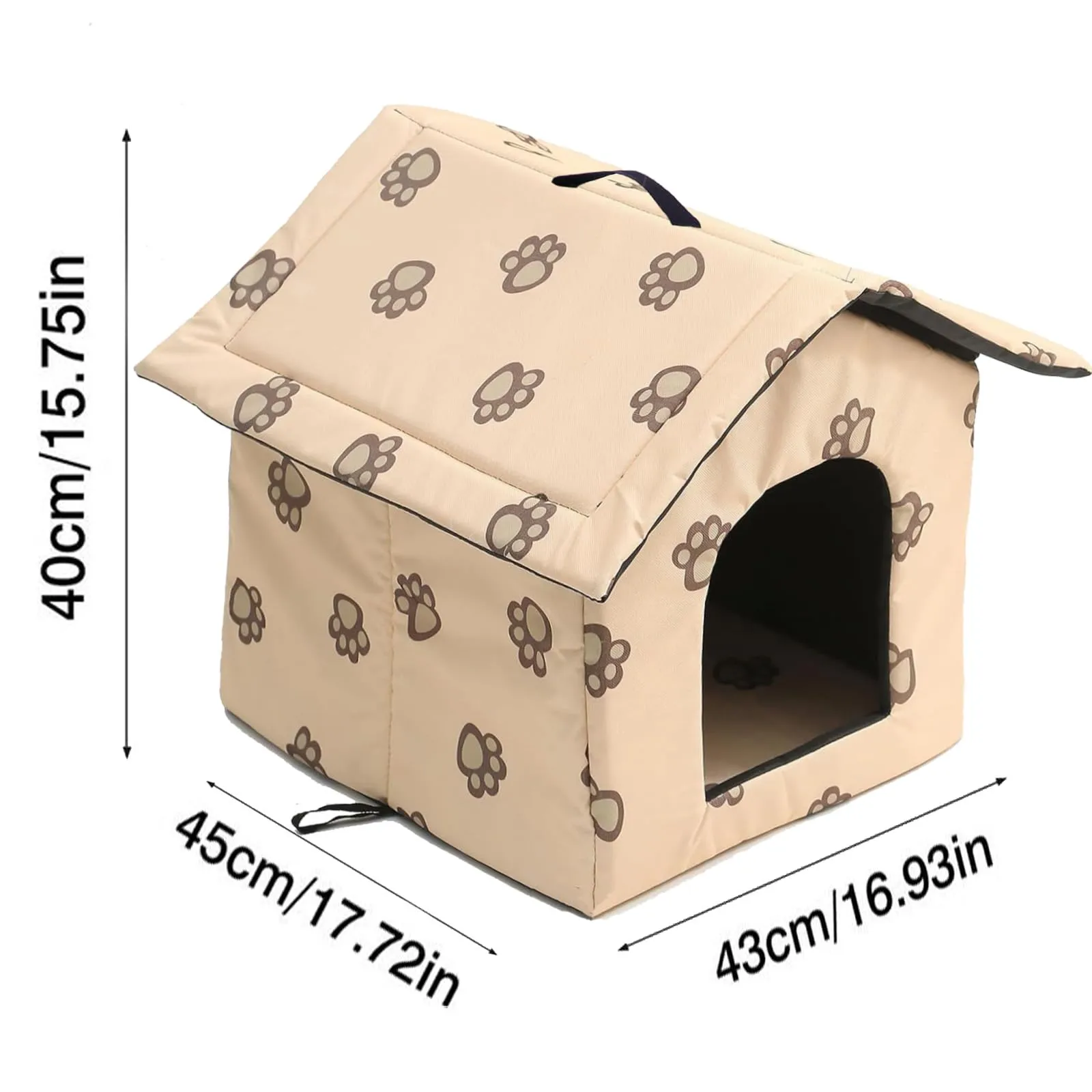 Casetta per Gatti per Esterni, Casetta per Gatti, Impermeabile, Cuccia Gatto Esterno Inverno con Tenda Timovibile - immagine 4