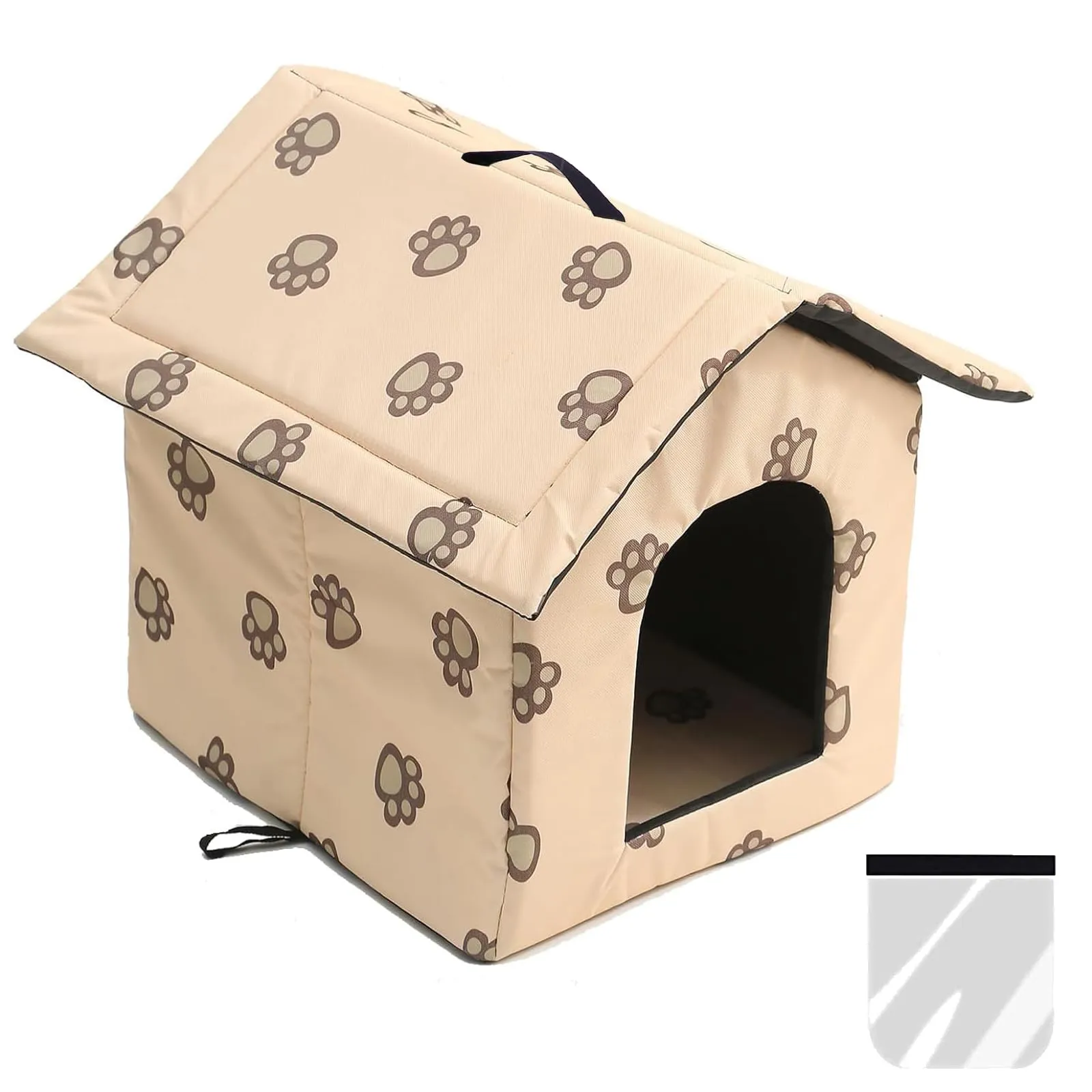Casetta per Gatti per Esterni, Casetta per Gatti, Impermeabile, Cuccia Gatto Esterno Inverno con Tenda Timovibile - immagine 8