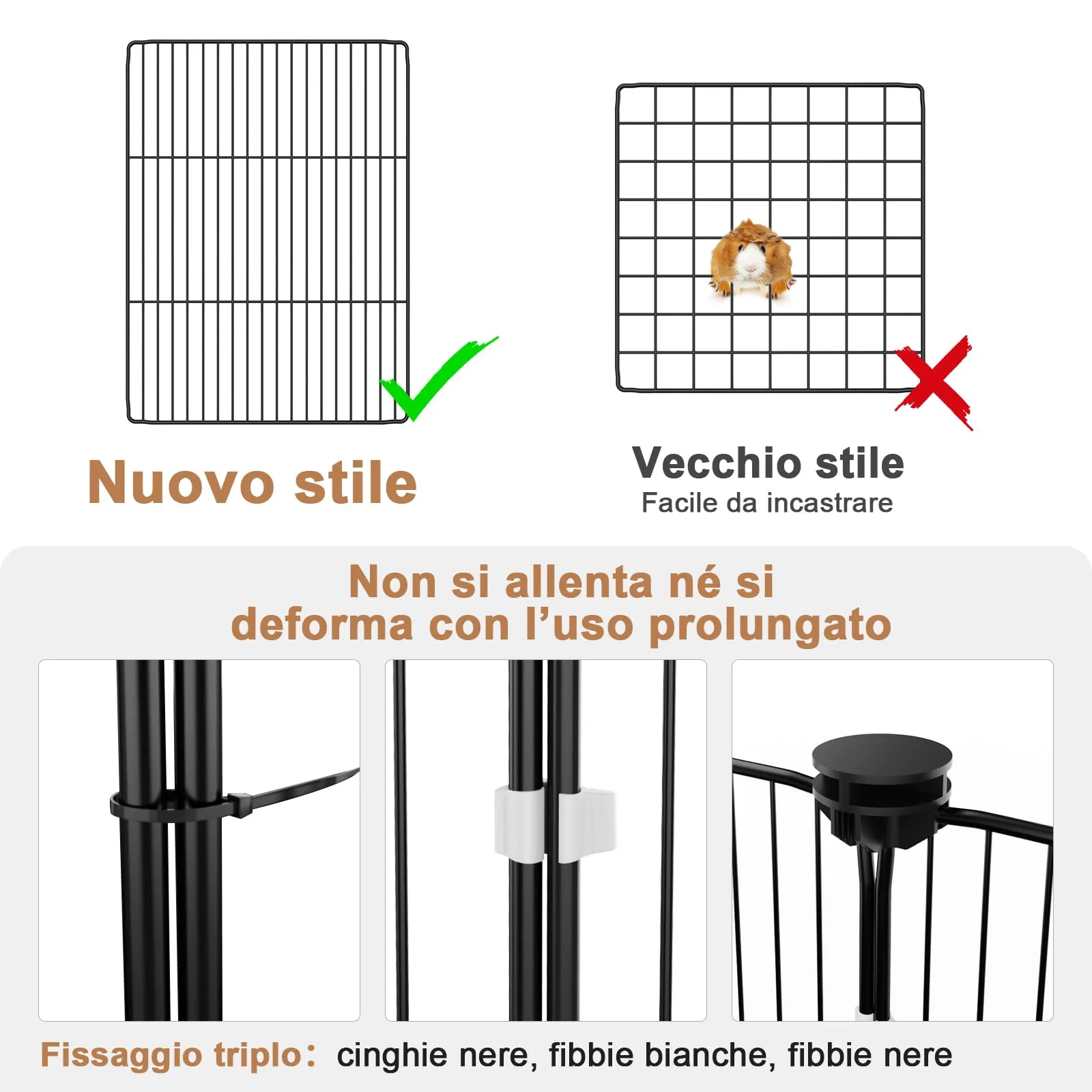Aystkniet Gabbia Coniglio Nano da Interno con Rivestimento Impermeabile sul Fondo, Gabbia per Porcellini Findia 122 cm x 60 cm x 40 cm, Recinto per Piccoli Animali come Tartarughe, Gattini - immagine 2