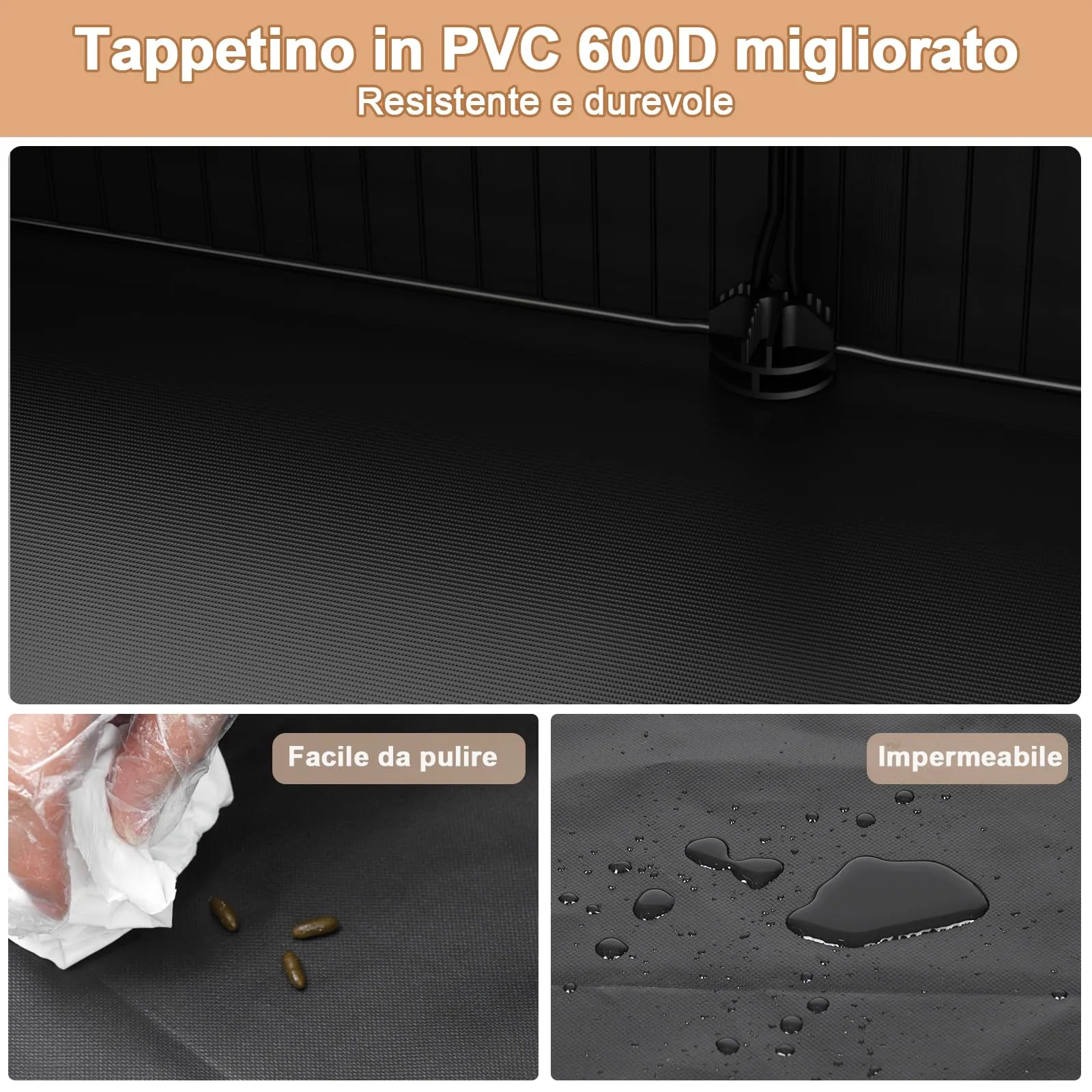 Aystkniet Gabbia Coniglio Nano da Interno con Rivestimento Impermeabile sul Fondo, Gabbia per Porcellini Findia 122 cm x 60 cm x 40 cm, Recinto per Piccoli Animali come Tartarughe, Gattini - immagine 3