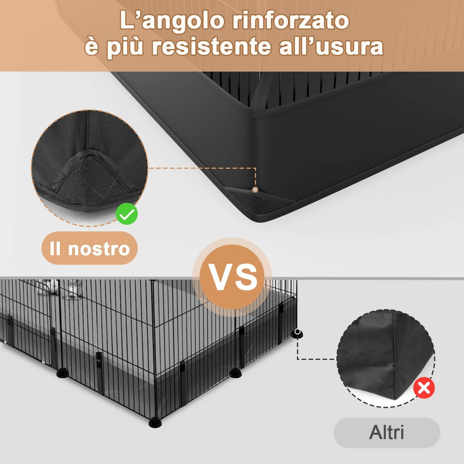 Aystkniet Gabbia Coniglio Nano da Interno con Rivestimento Impermeabile sul Fondo, Gabbia per Porcellini Findia 122 cm x 60 cm x 40 cm, Recinto per Piccoli Animali come Tartarughe, Gattini - immagine 4