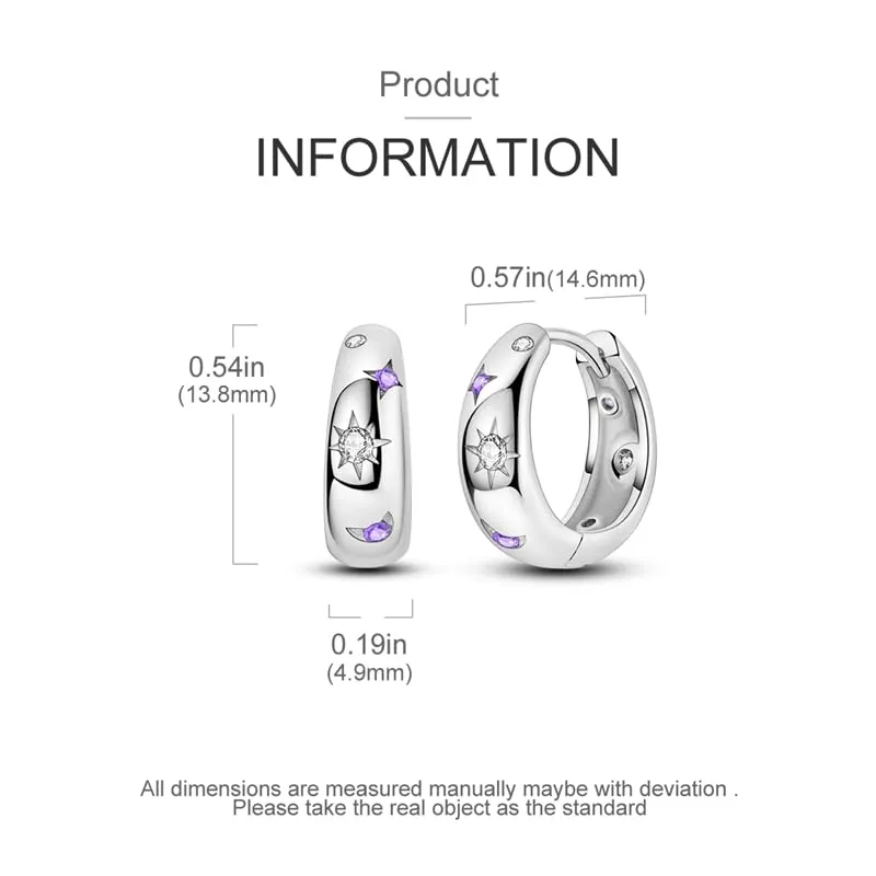 QIKAOLA S925 Orecchini in argento da donna Orecchini a cerchio ipoallergenici Orecchini Huggie con zirconia cubica - immagine 3