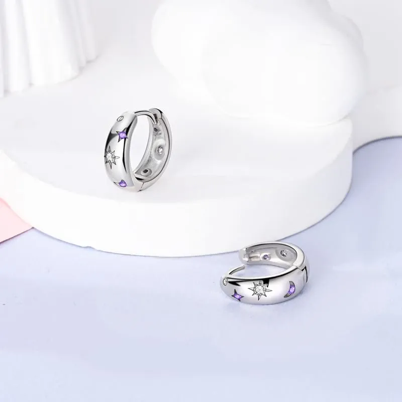 QIKAOLA S925 Orecchini in argento da donna Orecchini a cerchio ipoallergenici Orecchini Huggie con zirconia cubica - immagine 4